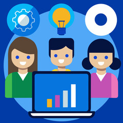 set of business people