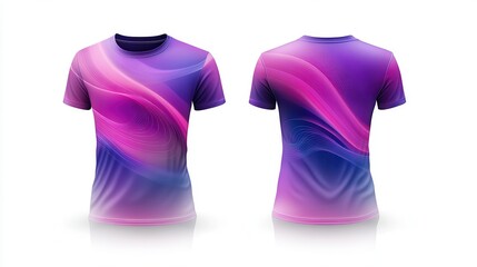 minimalist sports jersey with smooth, curving wave-like abstract designs, isolated on a white background