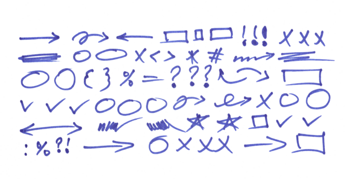 Marker drawn arrows, swirls and scribbled shapes. Hand drawn doodle dividers, rectangle brush strokes, underline markers collection.