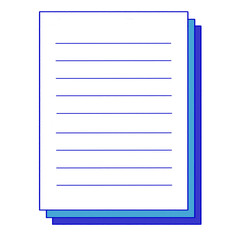 ビジネス用途OK！重なった紙資料・書類イラスト_青