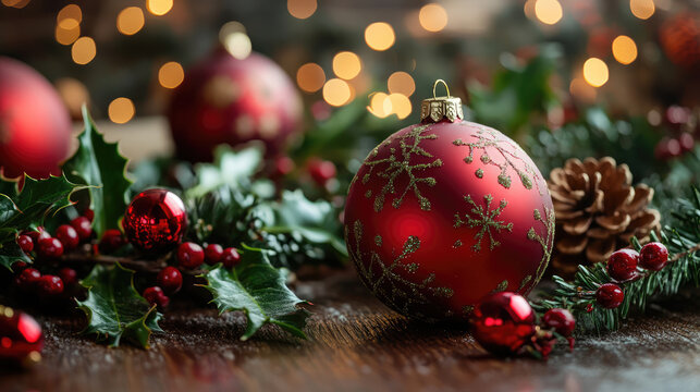 Christmas holly chaos festive decorations indoor environment high-quality imagery vibrant colors - Powered by Adobe