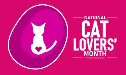 National Cat Lovers Month Poster Banner and Background Abstract Design Template Featuring Cute Cats and Paw Print Illustration for Pet Care Awareness Feline Celebration and Animal Adoption Campaign