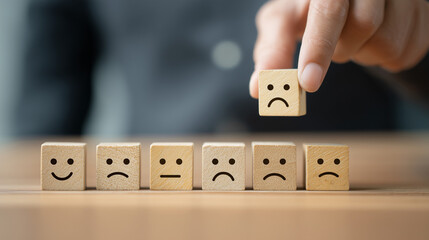 Business service experience rating from online application, customer satisfaction survey concept, customers evaluate service quality which leads to business reputation ranking