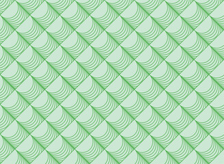 Seamless Geometric Green Pattern with Curved Line Design