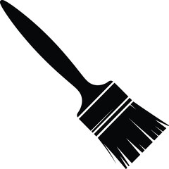 Paintbrush Silhouette – Pointed Bristle Tool Icon for Art and Creative Design