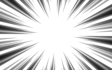 Radial line background for comic books. Manga speed frames, superhero action, explosion background. Vector illustration.