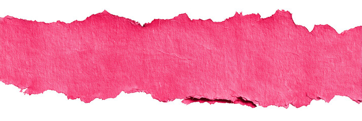 pink torn or ripped paper isolated on transparent background- design element