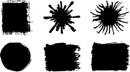 set of grunge ink splashes