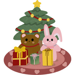 Presents under the Christmas tree.