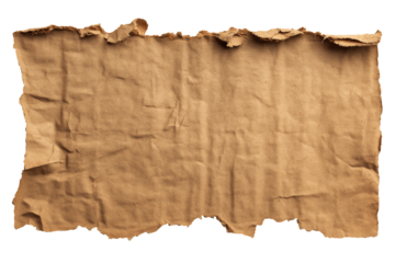 vintage torn or ripped paper isolated on transparent background- design element