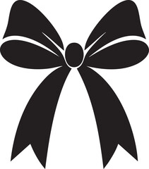 Black Ribbon Bow Vector Decorative Kno