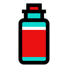 Bright Insulin Bottle Icon With Clean Geometry Vector Illustration