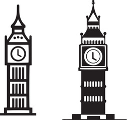 Big Ben Silhouette Icon vector illustration 