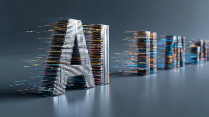 3D visual representation of AI formed by blue particles