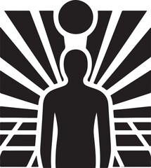 Silhouette of a man in a suit standing vector illustration