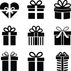 Christmas collection of gift box icons