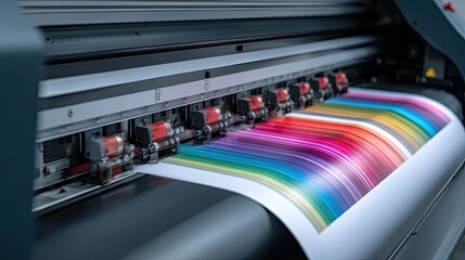 High-Resolution Printer with Vibrant Colors Printing Large Format Artwork on Paper