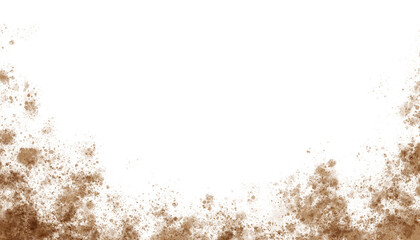 Brown grunge dirt texture bottom border overlay aged dust rough background