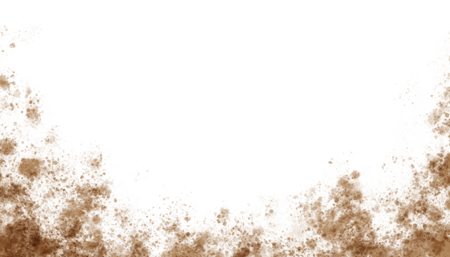 Brown grunge dirt texture bottom border overlay aged dust rough background