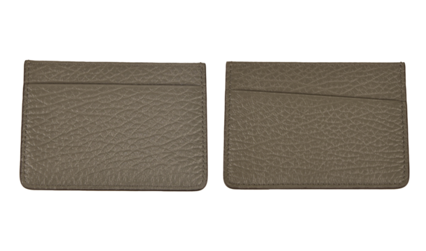 Set of Men's leather bifold wallet, Fashion purse handbag transparent background with clipping path, wallet from Stingray blank Skin, mockup your design all side view.