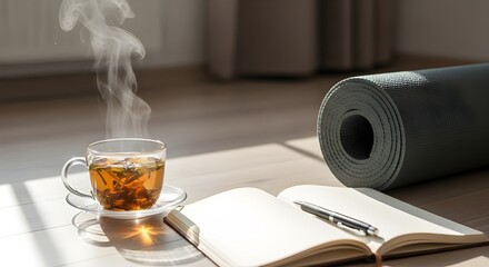 A minimalist setup with herbal tea