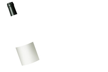 White wine bottle with label. Wine bottle mockup.