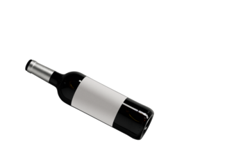 Wine bottle with label for your text. PNG file.