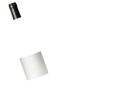 White wine bottle with label. Wine bottle mockup.