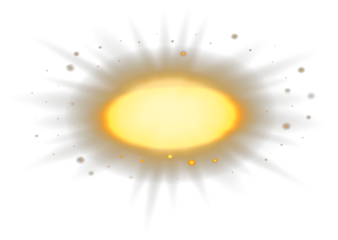Golden oval light effect with glowing particles and sparkle bright design