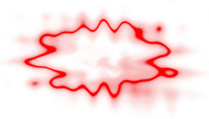 Red abstract frame, light effect, transparent background, glowing border