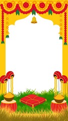 Wedding Invitation Haldi Yellow Traditional Blank Card Background