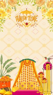 Wedding Invitation Haldi Yellow Indian Blank Card Background