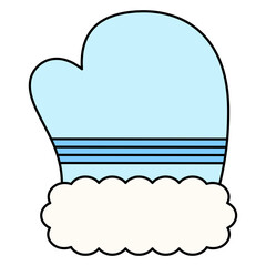 Winter Blue Gloves Isolated Illustration Elements