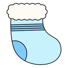 Winter Blue Socks Isolated Illustration Elements