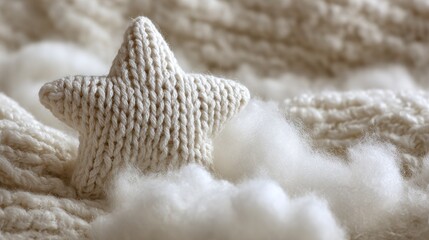 Knitted star on a fluffy cloud (1)