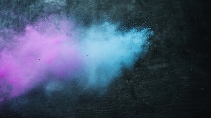 Obraz premium directional. Colorful powder cloud captured in motion against a dark, textured background. product launch decks, UI/UX mockups, designed for data visualization dashboards and holographic UIs.