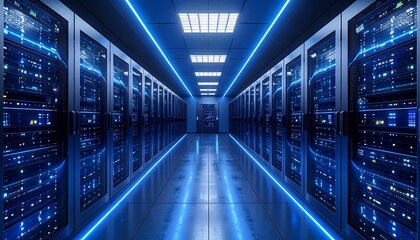 Futuristic Data Center - A Glimpse into the Heart of Technology.