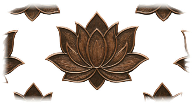 Lotus Flower in Sepia: A beautifully rendered lotus flower in a sepia tone, its petals artfully arranged, exudes a sense of tranquility and serenity.