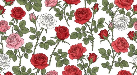Beautiful Roses Pattern Design.
