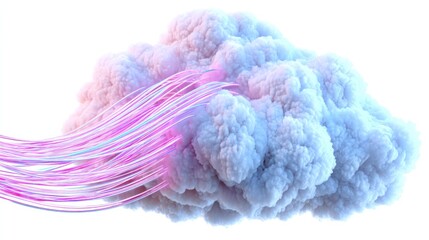 Abstract cloud with vibrant threads