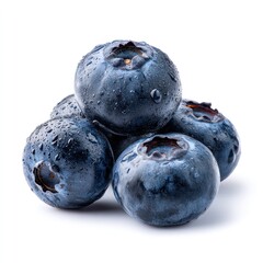 Obraz premium Close up of fresh blueberries with water droplets