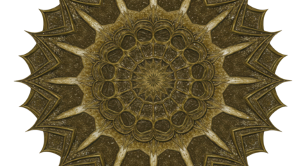 Intricate Symmetry: A mesmerizing image of a mandala. The symmetrical design embodies harmony and spirituality.