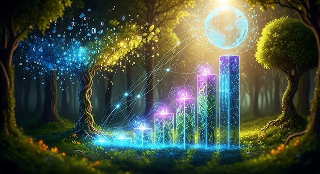 Digital Growth in Nature - A Sustainable Technology Concept.