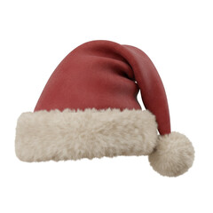 vintage santa claus red hat isolated on white transparent background