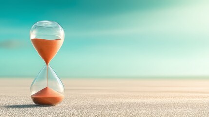 Sand clock against blue sky timeless beauty captured glistening sand clock with azure sky creates captivating time