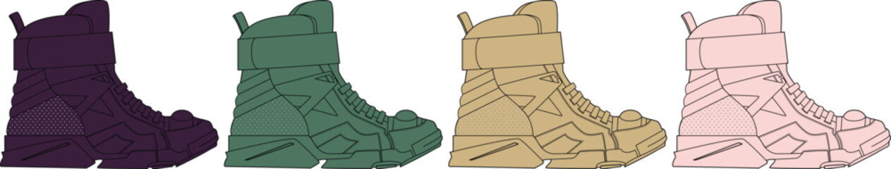 Colorful Boots A vibrant collection of footwear for all seasons, a unique style