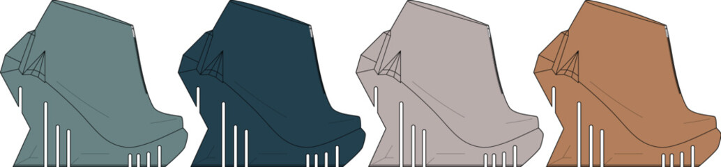 Elevated Style Abstract Wedge Heel Booties in Varied Earth Tones