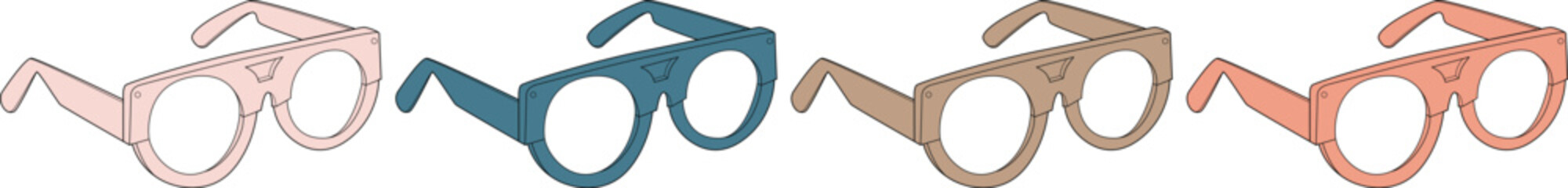 Collection of Eyeglasses A Stylish Array of Spectacles for Vision and Fashion, Icons