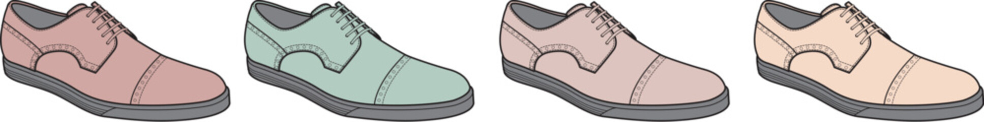 A Collection of Four Casual Shoes in Different Pastel Shades, Perfect for Everyday Wear