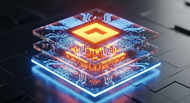 Futuristic Processor Core - Advanced Technology and Innovation in Computing.